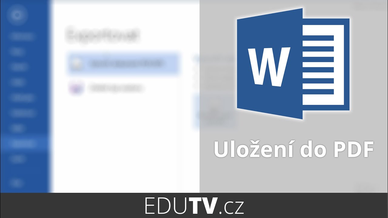 Uložení dokumentu do PDF