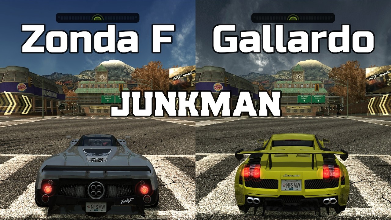 Pagani Zonda F vs Lamborghini Gallardo - NFS MW Redux V3 - WHICH IS FASTEST ?