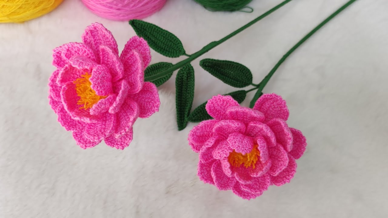 Hướng Dẫn Móc Hoa Mẫu Đơn - Hoa Hồng P1/3 - Crochet Peony Flower  🧶 Crochet Flowers