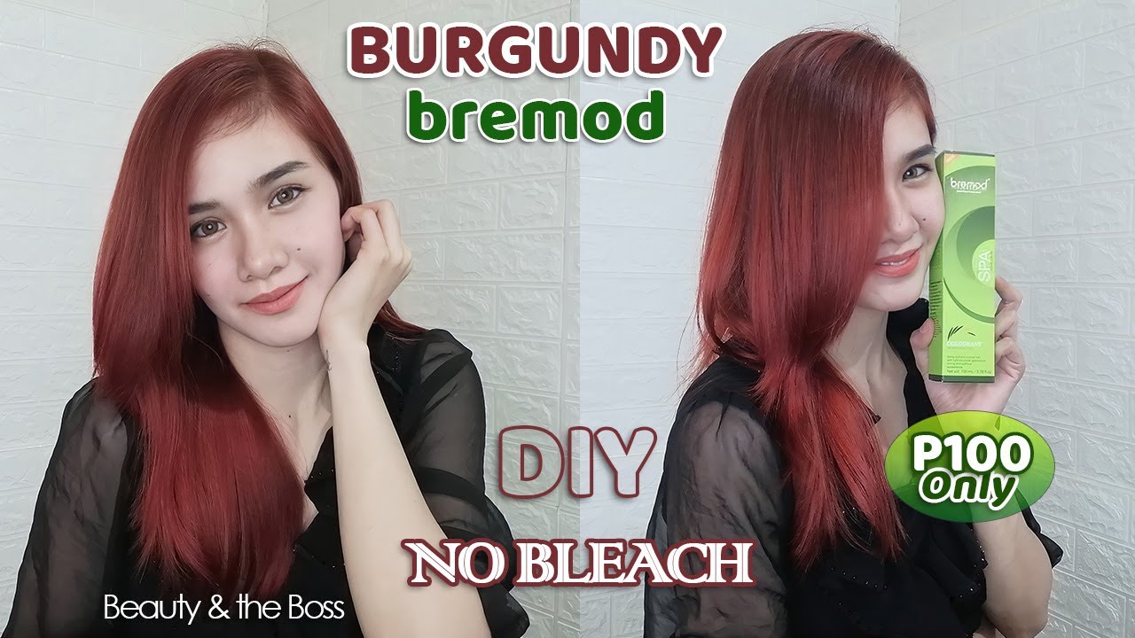 DIY TIPID HAIR COLOR | TIPS & TUTORIAL | NO BLEACH | BREMOD BURGUNDY - DARK RED | 100 Pesos Only