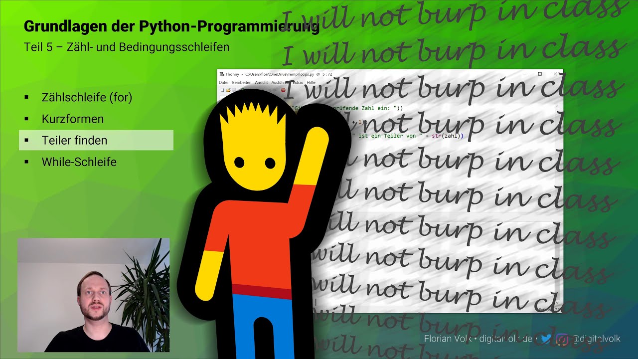 Grundlagen der Python-Programmierung #05 Schleifen