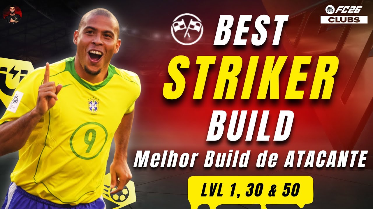 MELHOR BUILD DE ATACANTE (Arqu&eacute;tipo A CAPIT&Atilde;) | N&Iacute;VEL 1, 30 e 50 | EA FC 26 CLUBS ⚡ MATADOR LETAL!