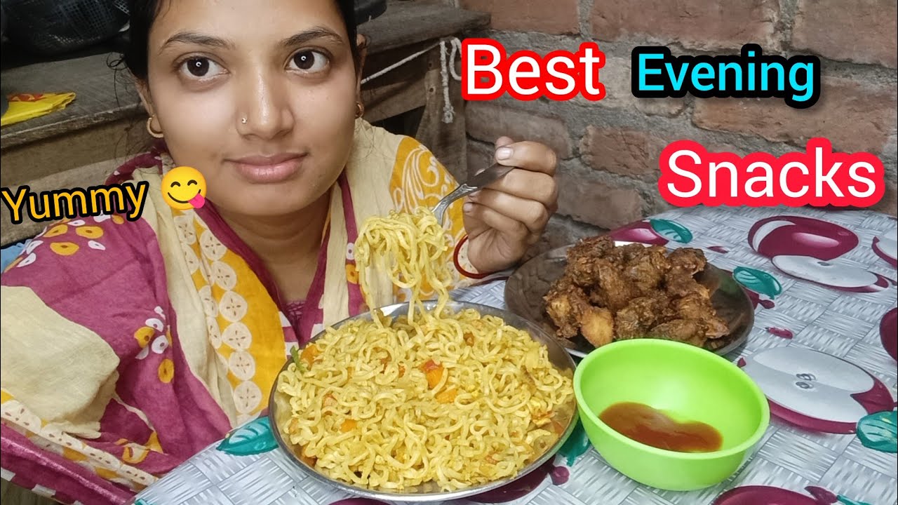 Bigbites, Eating Best Evening Snacks Masala Maggi and Chicken 🍗 Pokora.