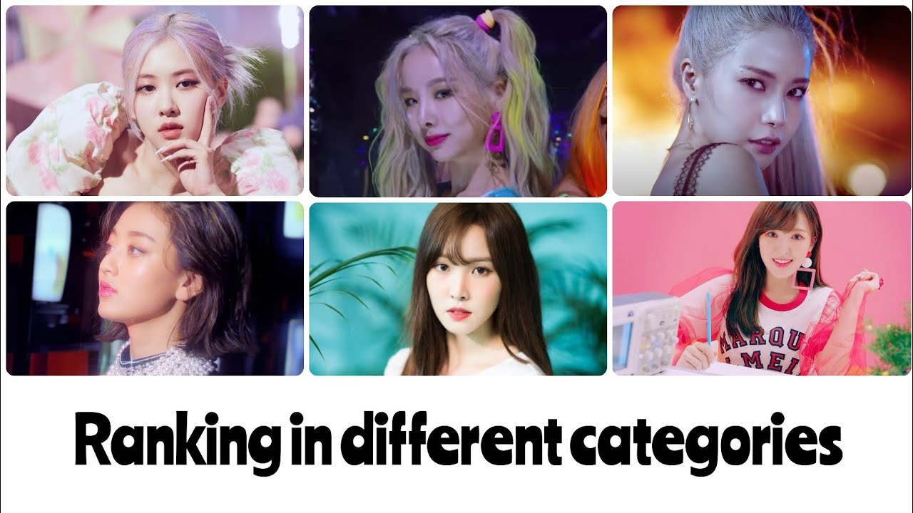 Blackpink, Twice, Red Velvet, Mamamoo, Gfriend, & Exid Ranking in Different Categories