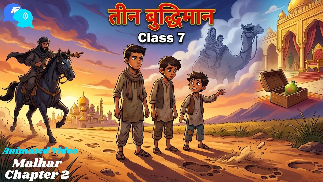 Teen Buddhiman Class 7 | Animated Video | तीन बुद्धिमान Malhar Chapter 2
