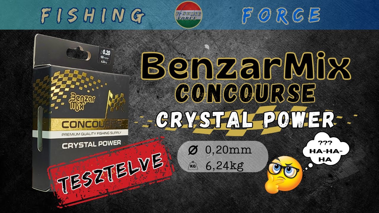 BenzarMix Concourse CrystalPower 0,20mm monofil horgász zsinór teszt #horgászat #benzar #energofish