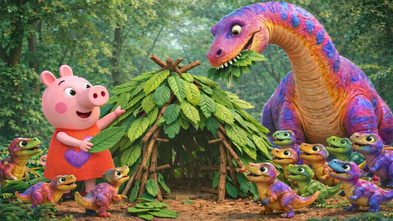 Peppa Pig Helps Dinosaurs Build a Secret Shelter 🏕️✨ | Peppa Pig Funny Animation