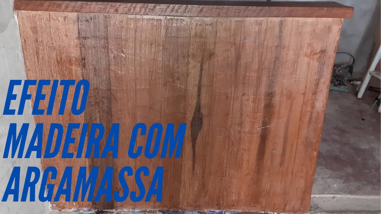 EFEITO MADEIRA COM ARGAMASSA PASSO A PASSO BALCAO DA COZINHA