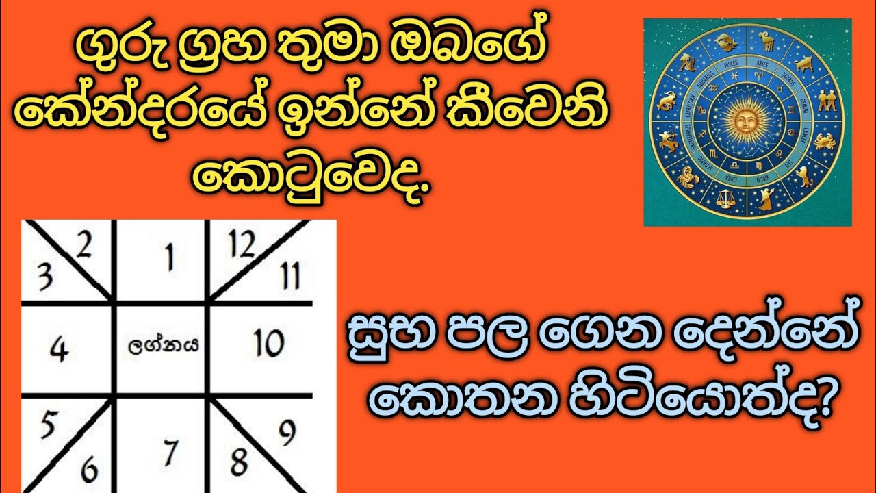 ගුරු ග්‍රහයා ඔබේ කේන්දරේ ඉන්න තැන අනුව පොදු පලාඵල විස්තරයක් /astrology/ hirukiranaastrology