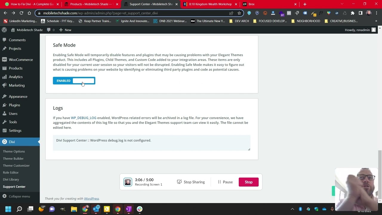 SHARED KNOWLEDGE & SPEED! DIVI Troubleshooting