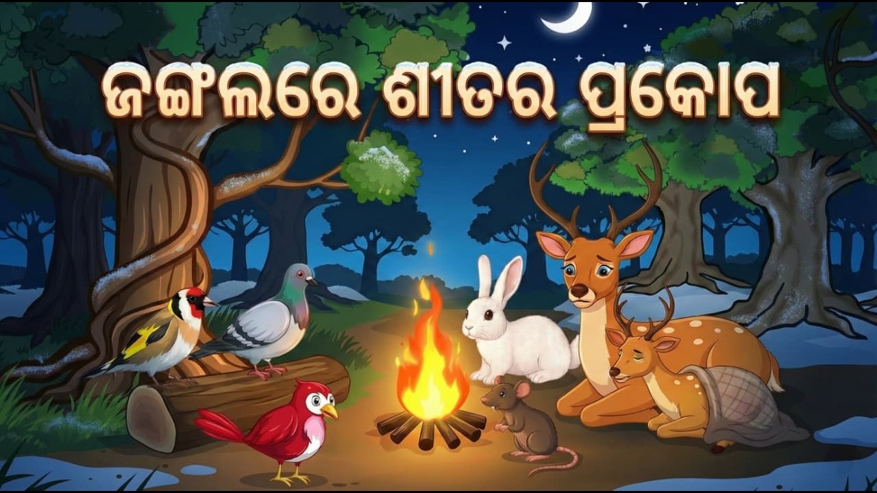 ଜଙ୍ଗଲରେ ଶୀତର ପ୍ରକୋପ।Jangala re Sita ra Prakopa | Odia gapa | Cartoon |