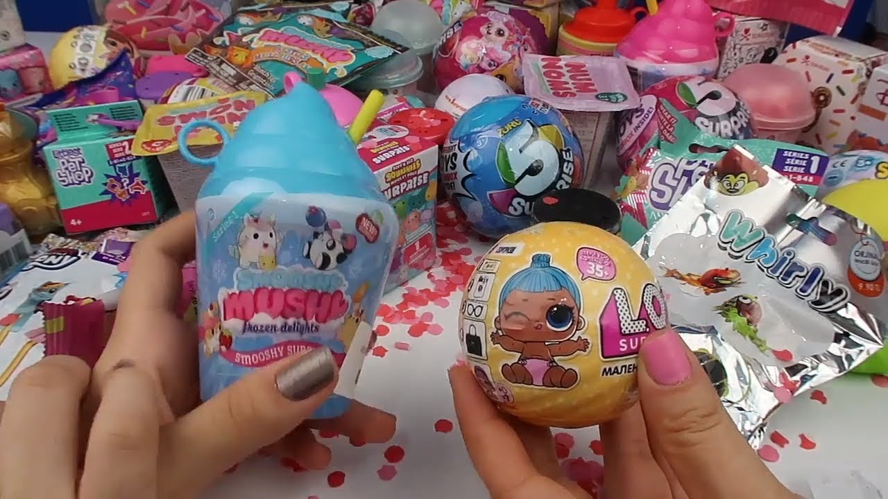 LOL Confetti pop 2.Dalga Lil Sister vs Smooshies Squishy Challenge Altın Topu kim buldu? Oyuncak
