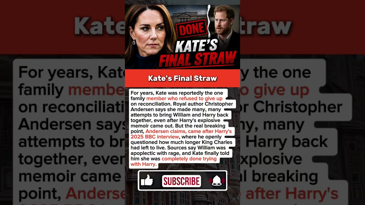 Kate's Final Straw With Prince Harry #royalfamily #news #shorts #royalnews #princesskate