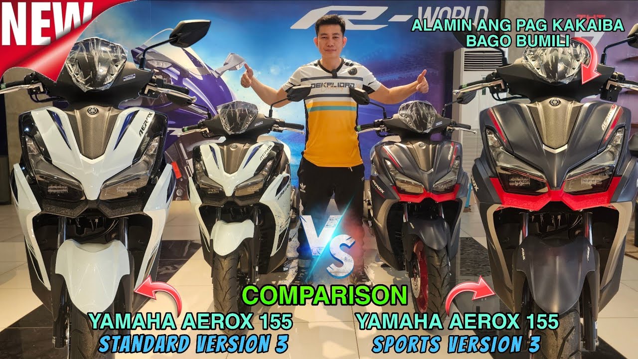 Yamaha Aerox 155 Std & Sp Version 3 Comparison