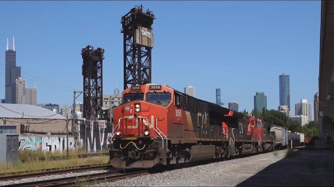 Railfanning Amtrak, CN At 21st St And The BNSF Racetrack At Kedzie Ave, Chicago, IL 8-31-25
