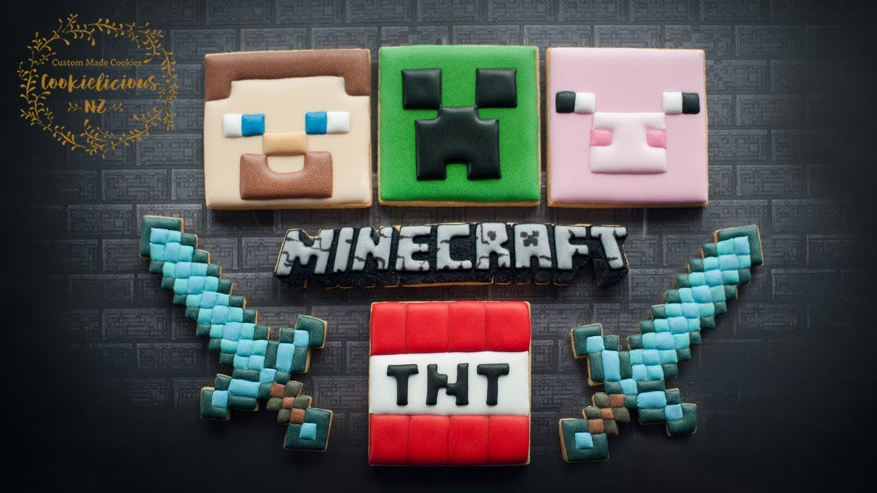AWESOME MINECRAFT COOKIES - Learn how to make CREEPERS, STEVE, PIG & TNT COOKIES