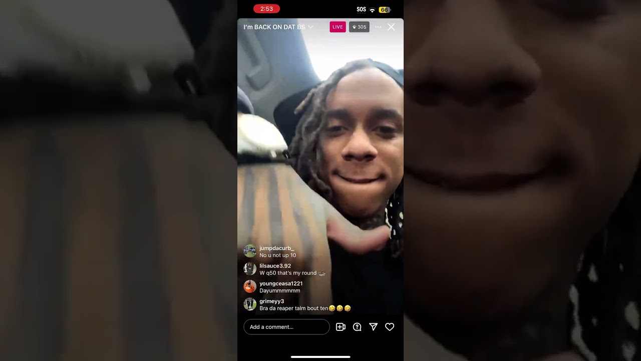 Lil Jeff on ig live riding around !