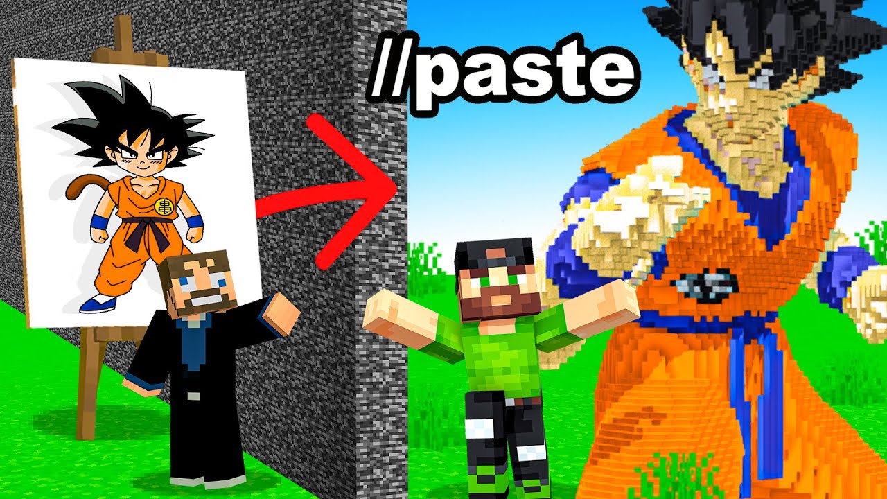 Using //PASTE in a Minecraft TEAM BUILD BATTLE