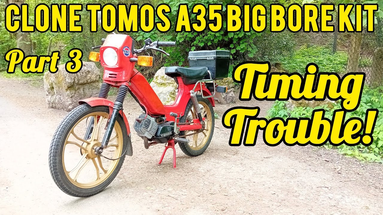 Tomos A35 65cc cylinder kit part 3. Fine tuning required!