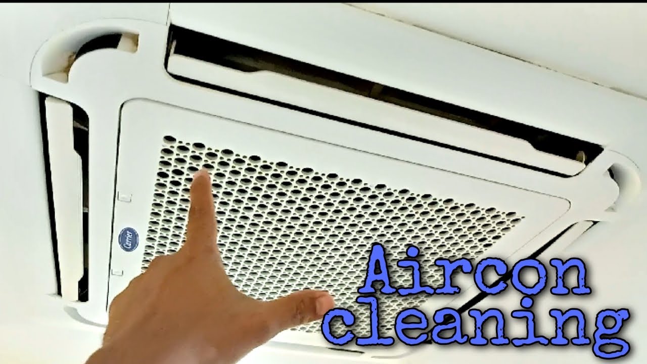 Air-con cleaning Muna tayo guy's, how to clean a ceiling cassette type aircon