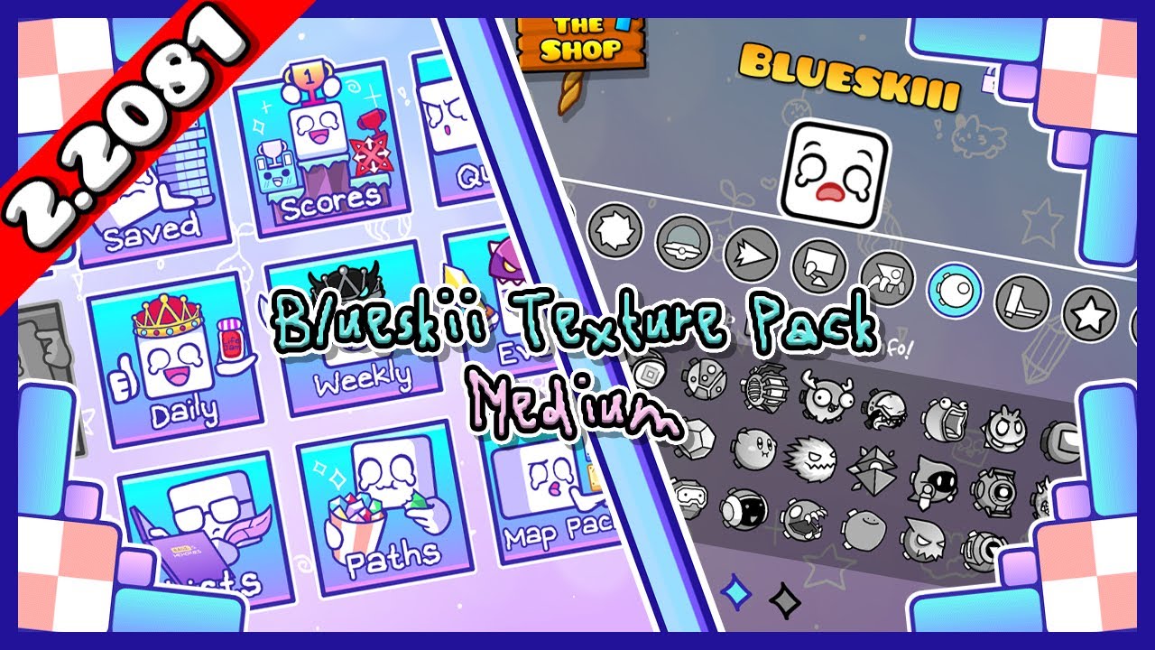 &iexcl;BLUESKII TEXTURE PACK! (MEDIUM/PC) (ANDROID) Original By @Blueskii & @itsNHJ &mdash; Geometry Dash 2.2081