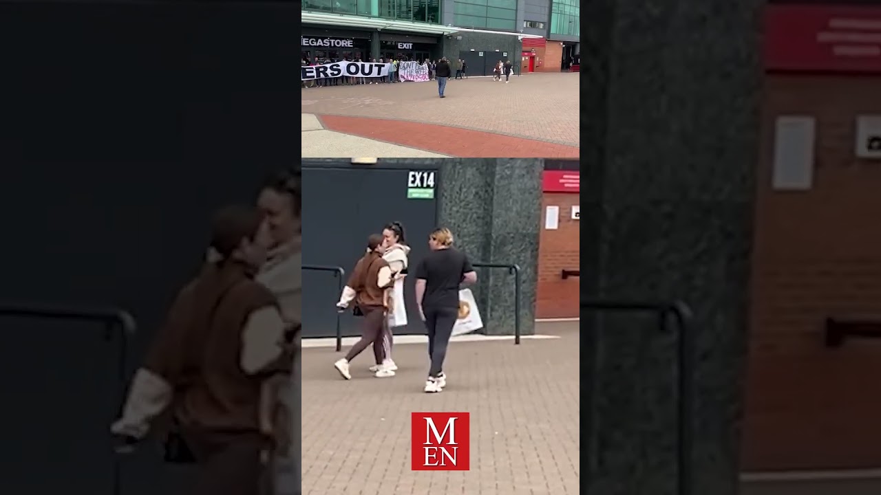 Woman HECKLED by protesters for shopping at Man Utd Megastore #shorts