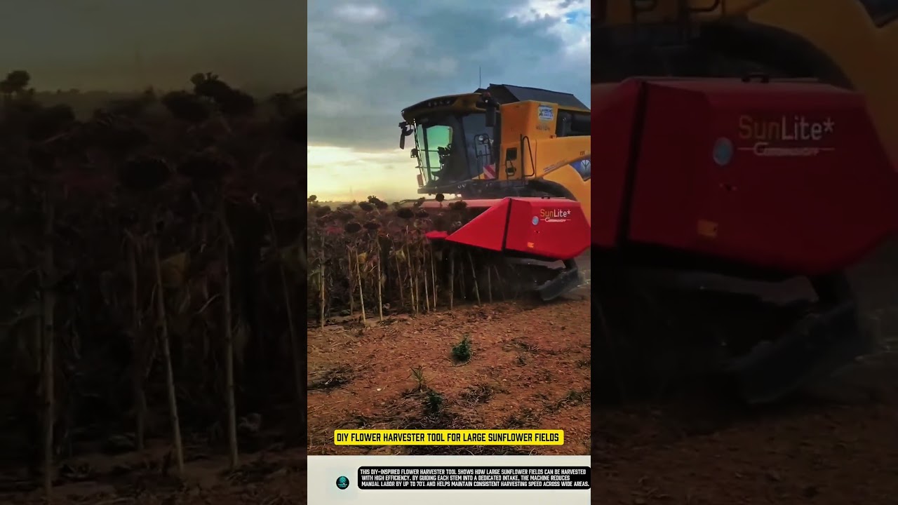 DIY flower harvester tool for large sunflower fields 