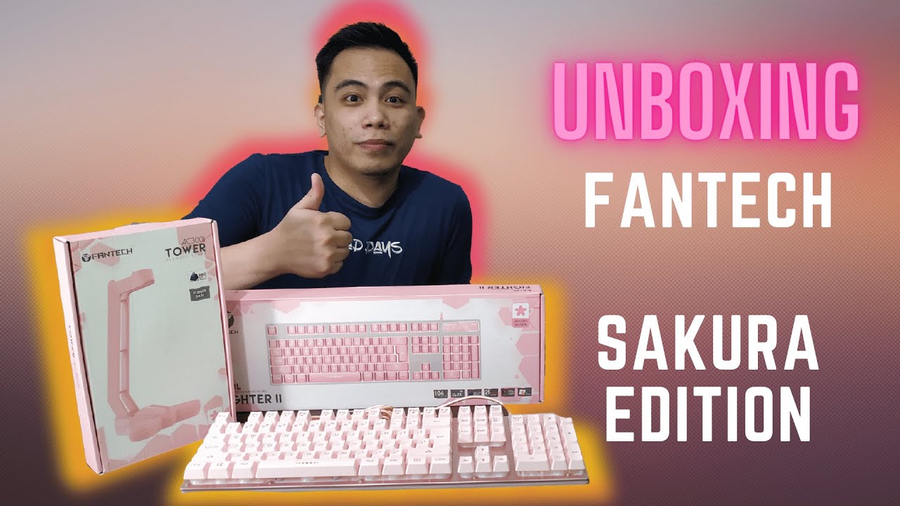 Fantech K613L Fighter II Keyboard SAKURA edition (Pink) + Non RGB Stand - UNBOXING