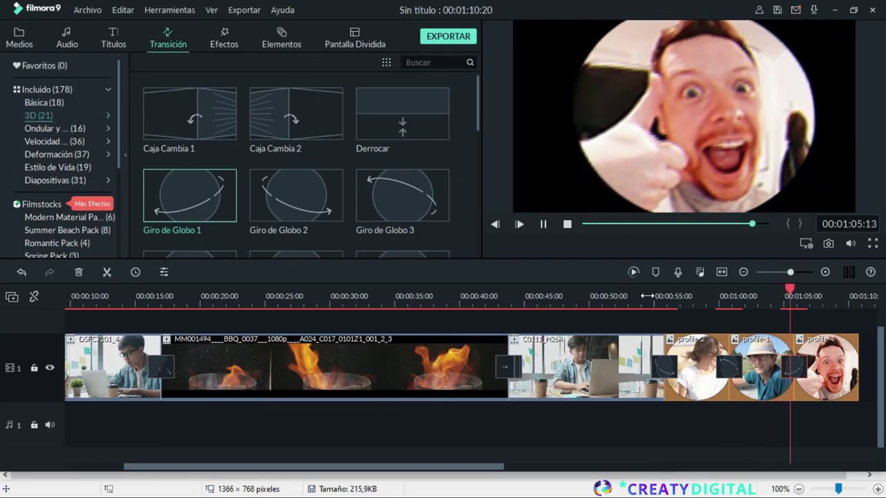 Filmora 9 - Tutorial espa&ntilde;ol -  Transiciones entre Videos y Fotos - Editar Videos para YOUTUBE! ▶️
