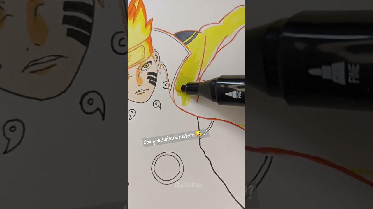 Naruto Six Paths Sage Mode Drawing | Naruto #shorts