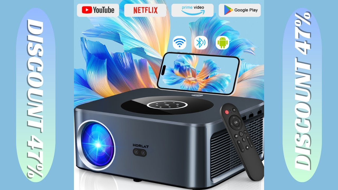 HORLAT Android Projector 25000 Lumen 4K Beamer Full HD 1080P Video Home Theater