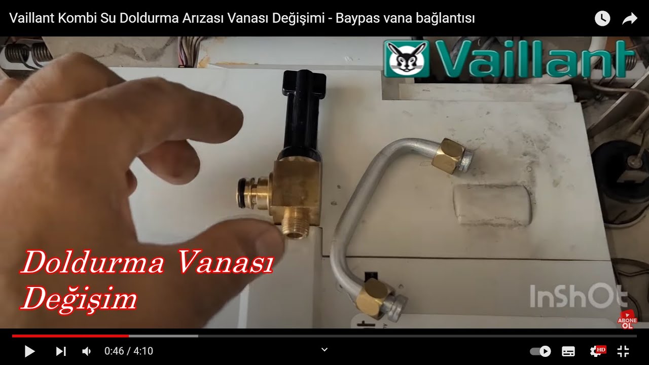 Vaillant Kombi Su Doldurma Arızası Vanası Değişimi - Baypas vana bağlantısı