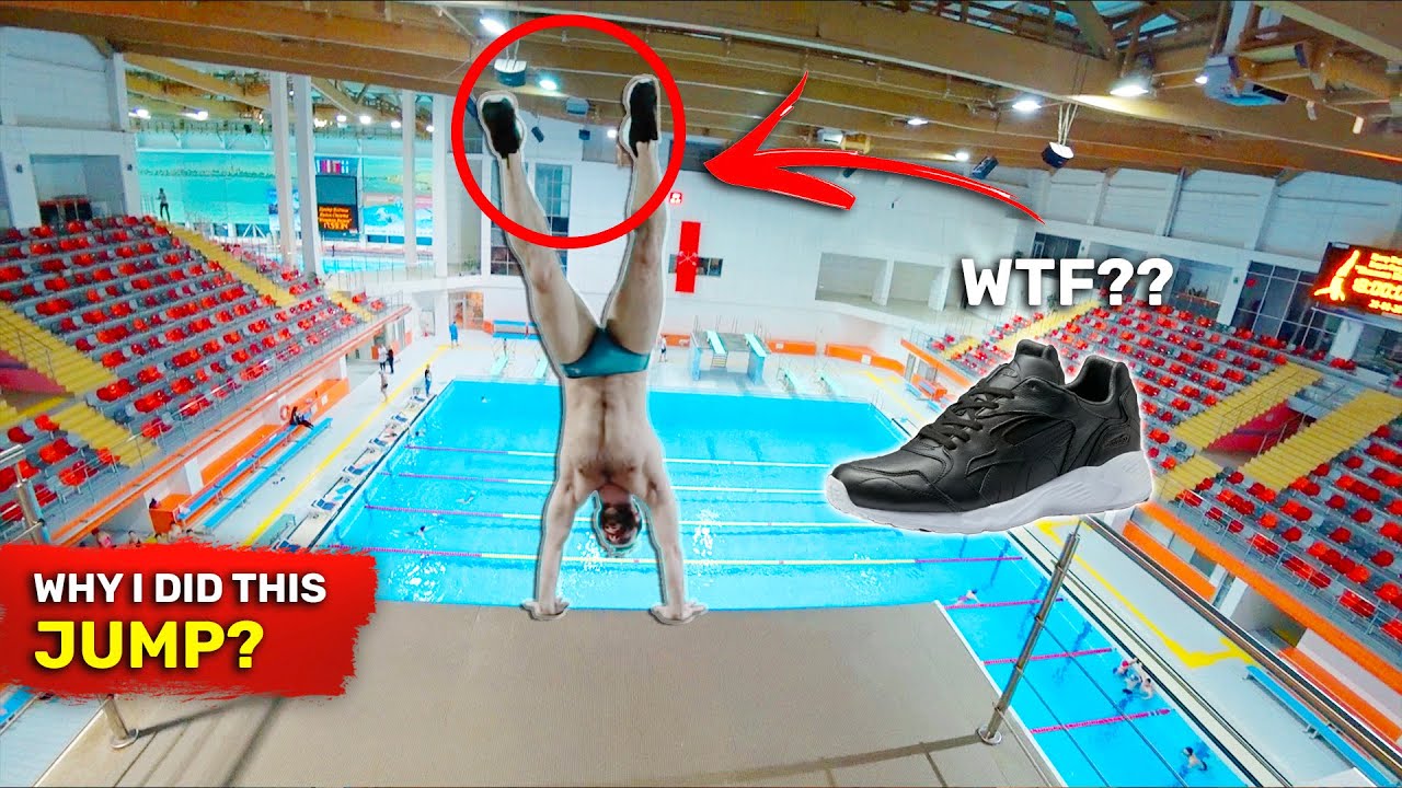 What if to jump in SNEAKERS? | Extreme experiment at the swimming pool