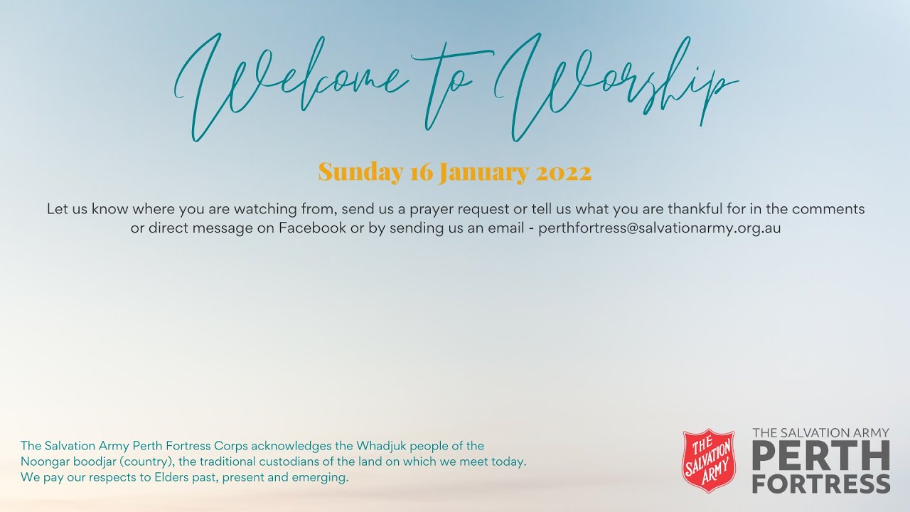 Worship Service 16 January 2022