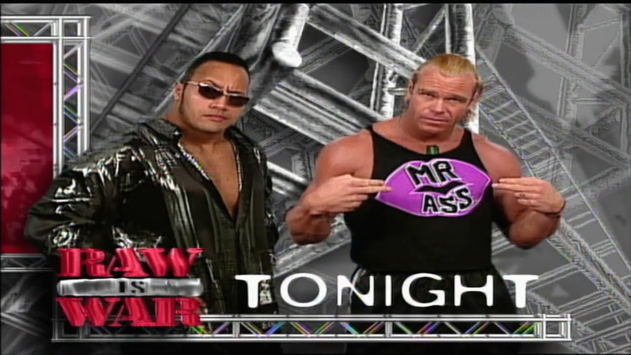 The Rock vs Billy Gunn w/ Chyna - RAW IS WAR 19/7/99 (1/2)