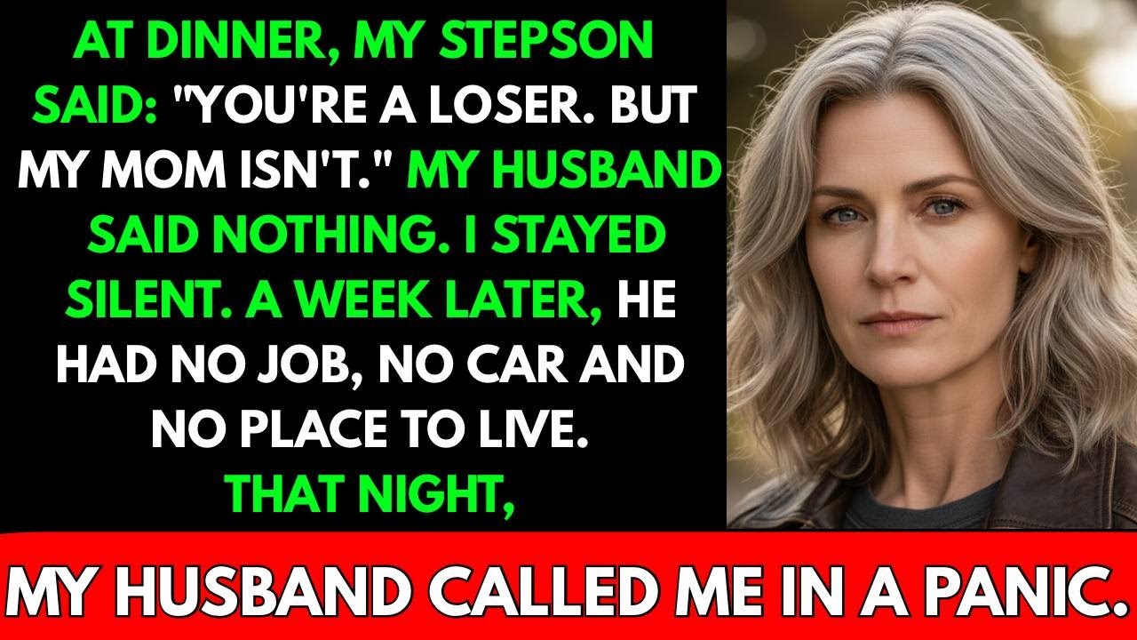 At Dinner, My Stepson Called Me a Loser I Stayed Silent—Then He Lost Everything | Revenge tales