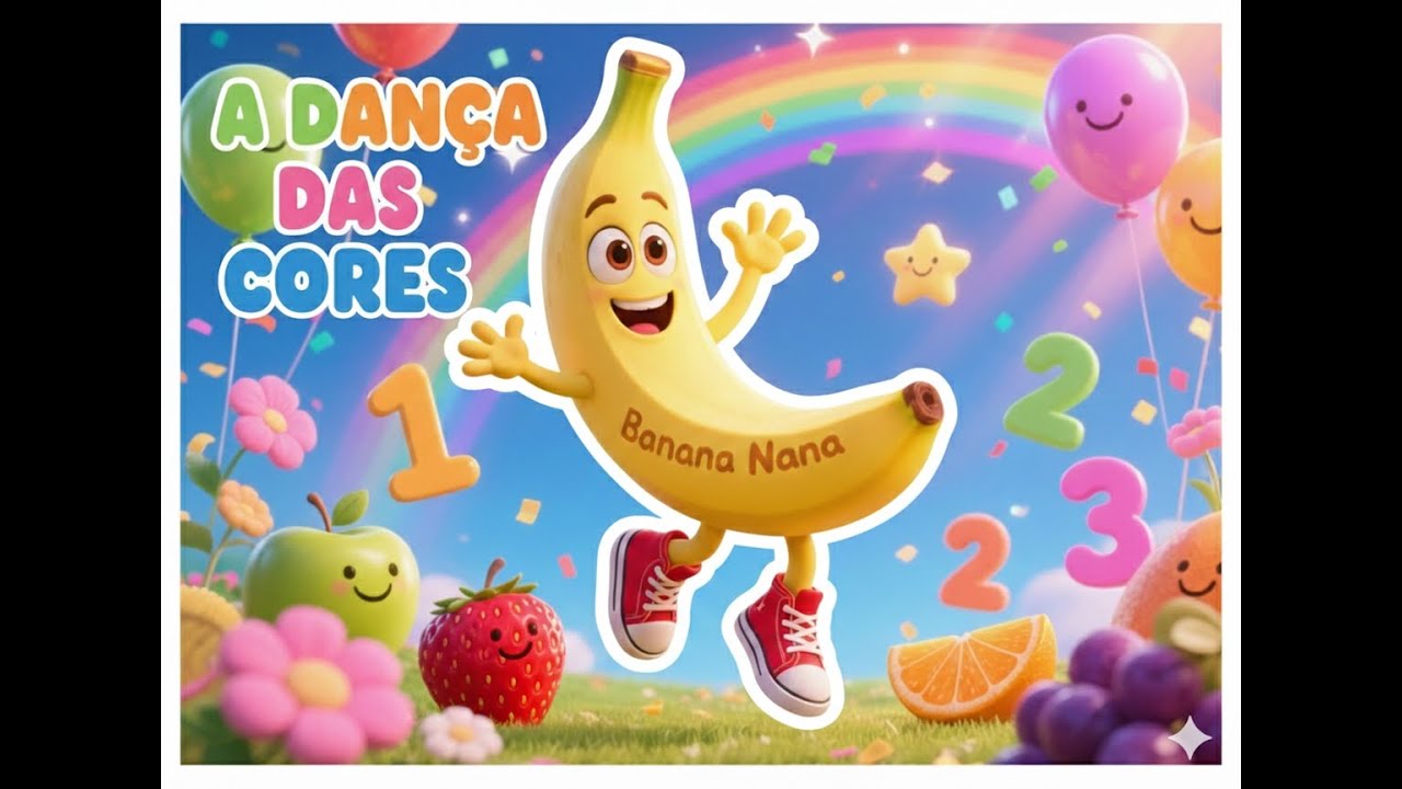 🌈 A DANÇA DAS CORES COM A BANANA NANA! 🍌✨ (Aprenda as Cores e Números)