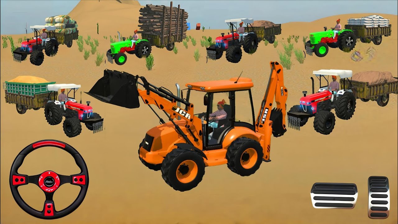 🔴Drive JCB and Uploading 🪨🏗Stone From Dumper🌋 Truck in Game #truck​ #jcb​ #tractor​ #dumper​ #games​