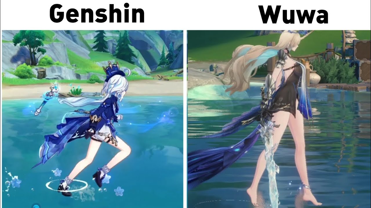 Water Walking Comparison - Genshin Impact vs Wuthering Waves