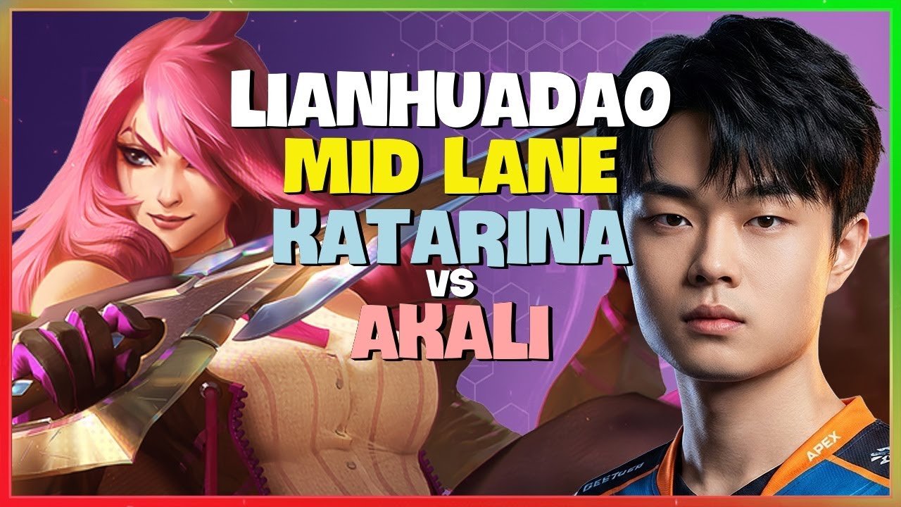 Rank 1 Chinese Super Server LianHuaDao Outplays Grandmaster Mid Lane with Katarina Engsub