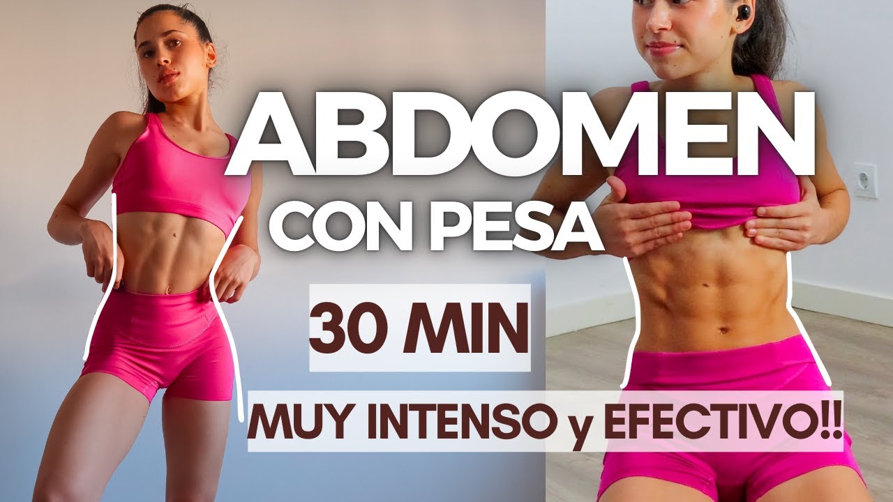 30min ABDOMEN MARCADO + VIENTRE  PLANO CON PESA | abdomen para mujeres | rutina de ejercicio en casa
