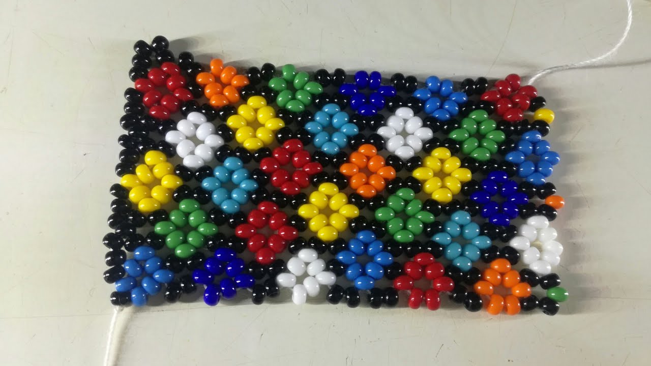 Zulu Beaded belt/bracelet mini diamond pattern tutorial