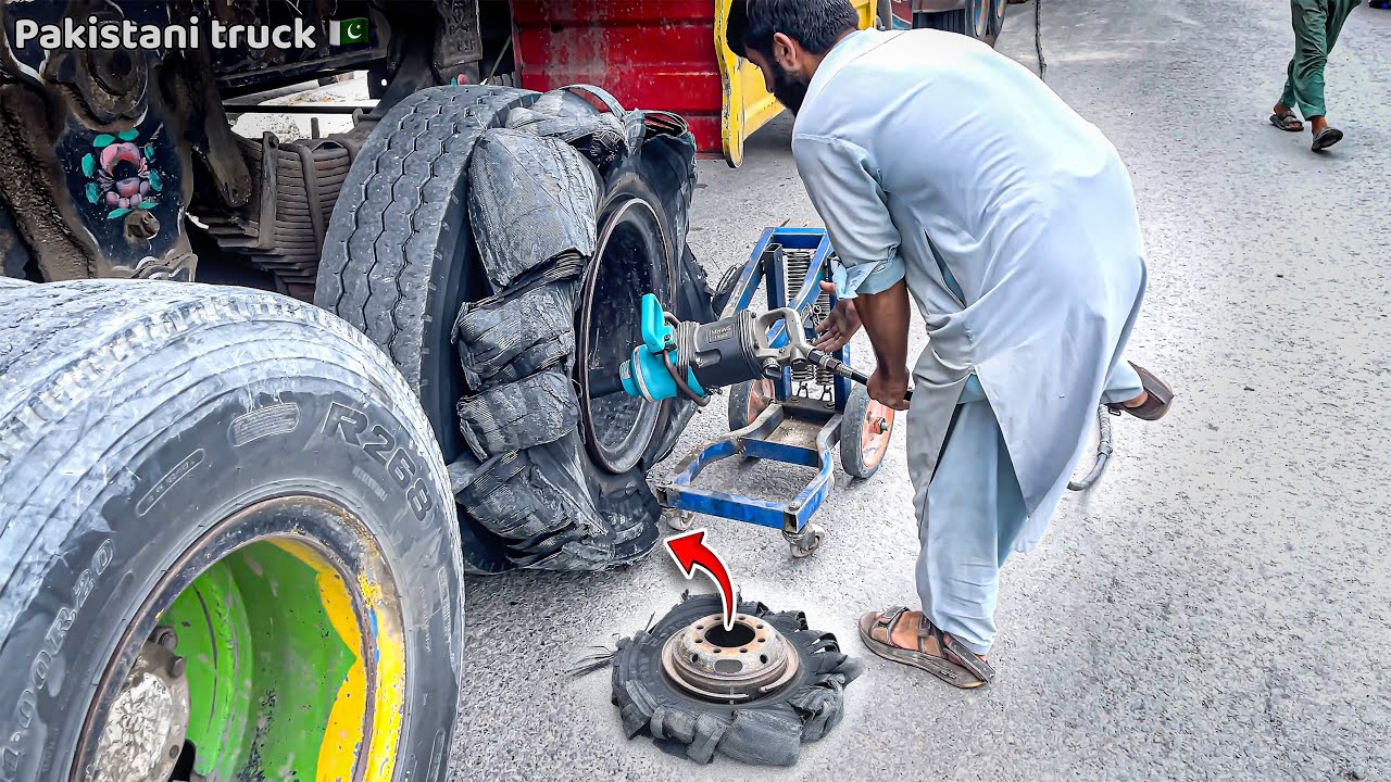 Heavy Tire Blast on Road | MONSTER Tire Explosion Repair | GIANT Truck Tire Explosion