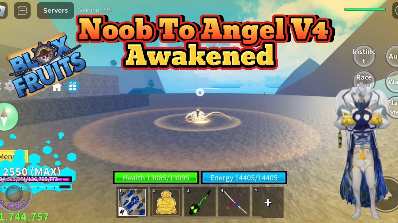 Going From Noob To Angel V4 Awakened In One Video.. (Blox Fruits)
