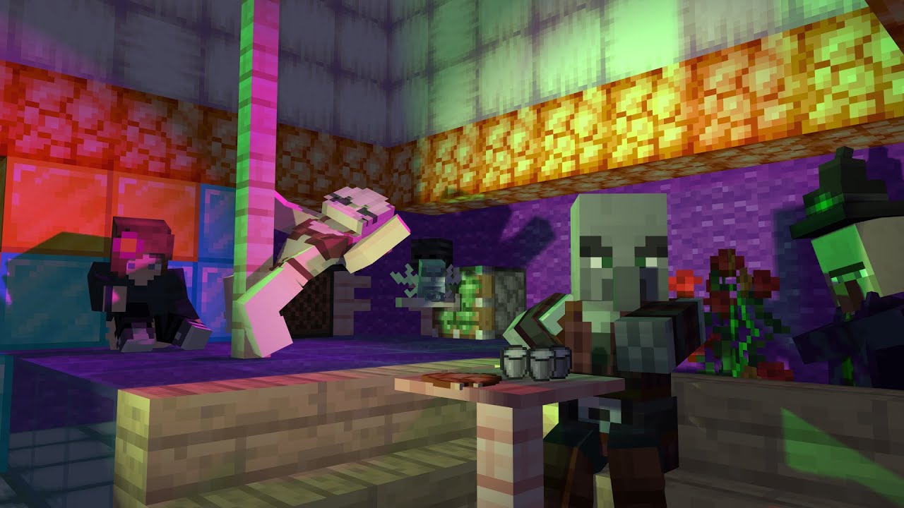 Minecraft dance club animation | mini animation videos | pillager club | minecraft animation | mc
