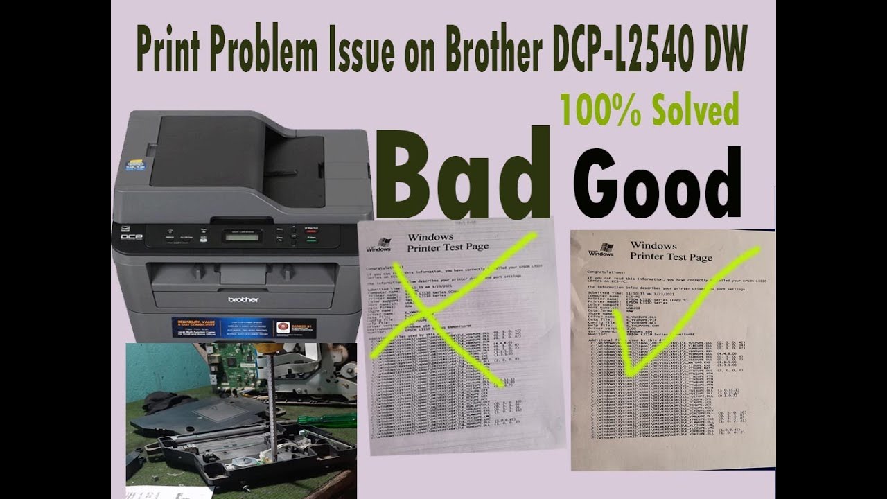 Print Problem issue on Brother DCP-L2540 DW Printer || Background Lining problem Solution ||