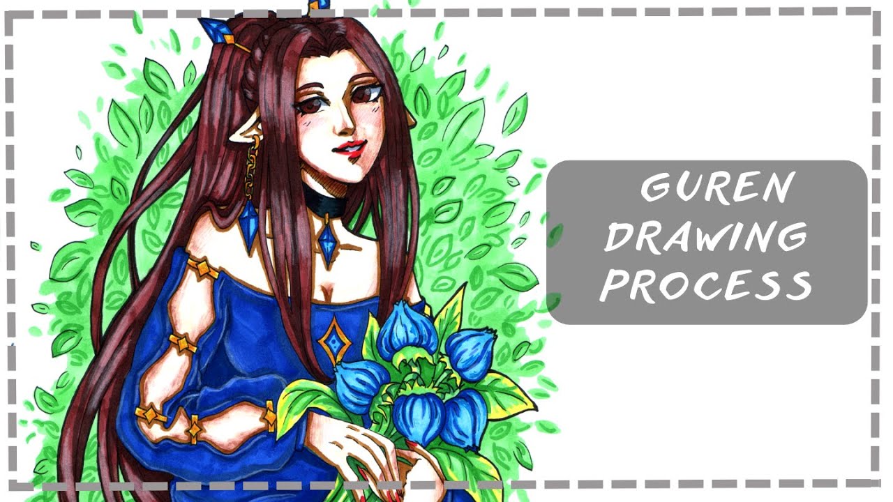 OC (GUREN) DRAWING PROCESS USING MARKERS AND COLORED PENCILS
