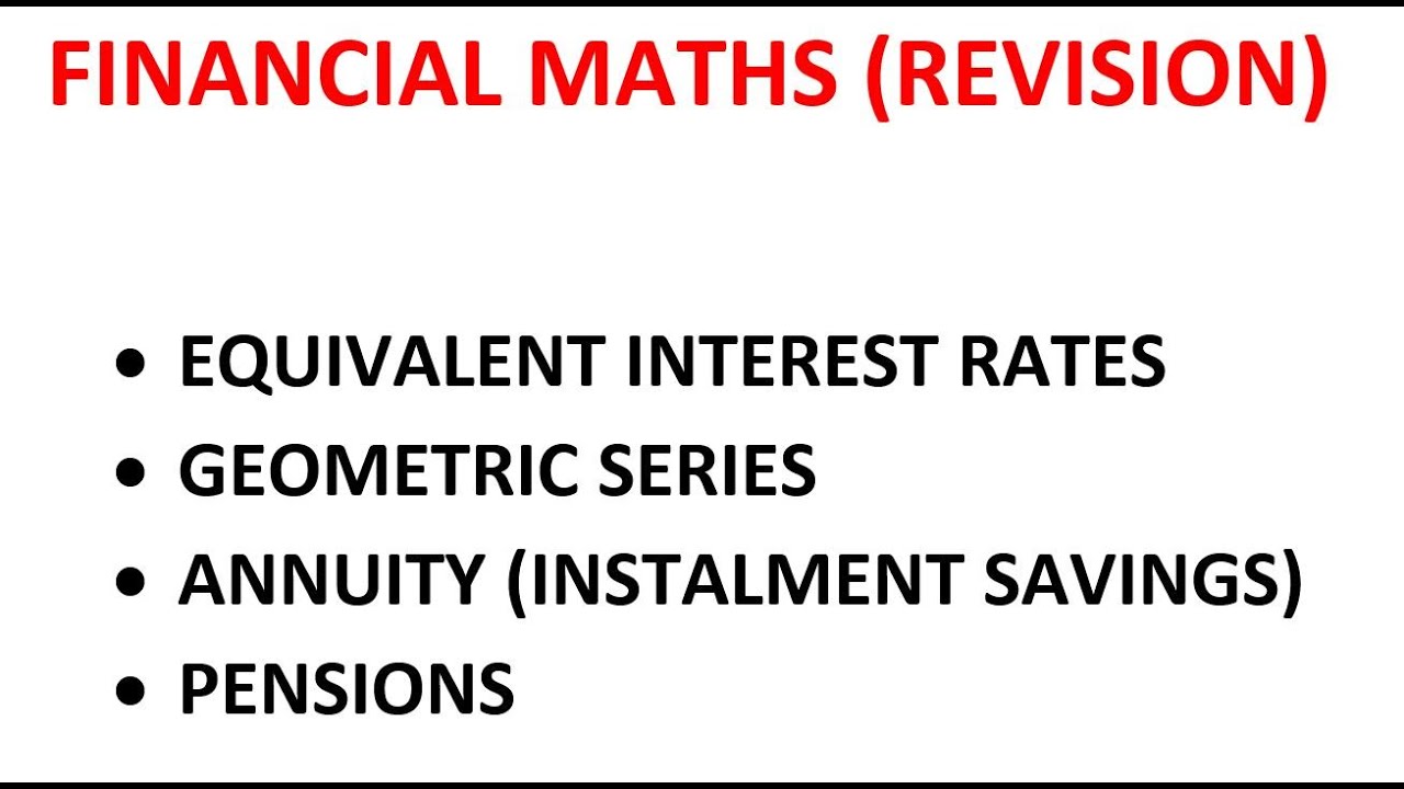 Financial Maths (Leaving Cert Revision Higher Level)