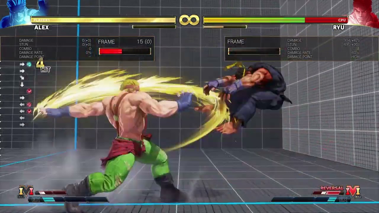 SFV Alex #13 crush counter combo 304dmg/495stn