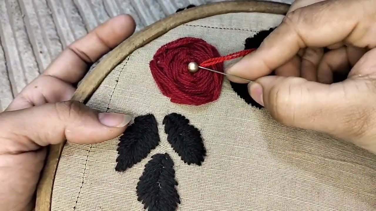 Hand embroidery designs for beginners | best  simple and easy flower design making with embroidery 